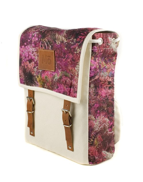 Mö Heap krémový batoh s barevným květinovým vzorem