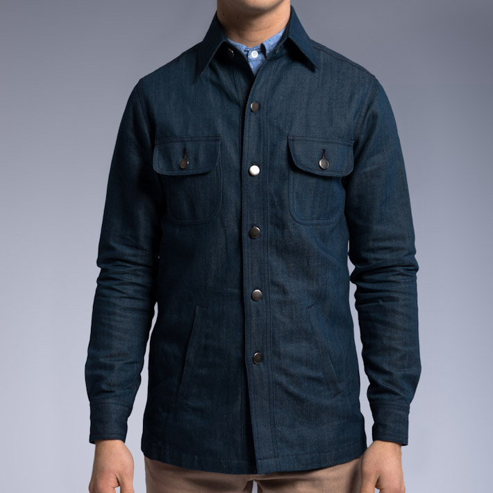 Outclass jeansová pánská bunda modrá