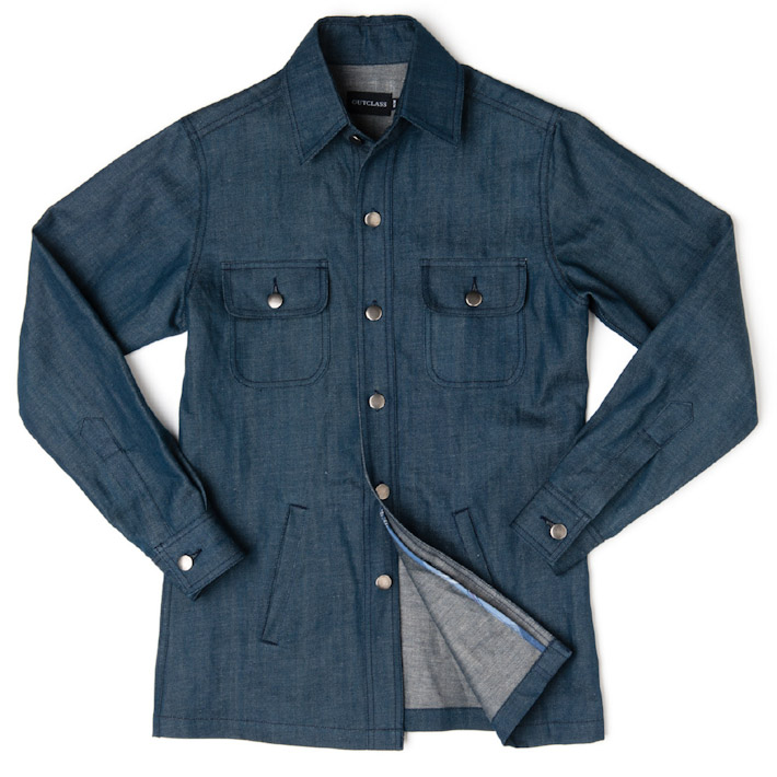 Outclass jeansová pánská bunda modrá