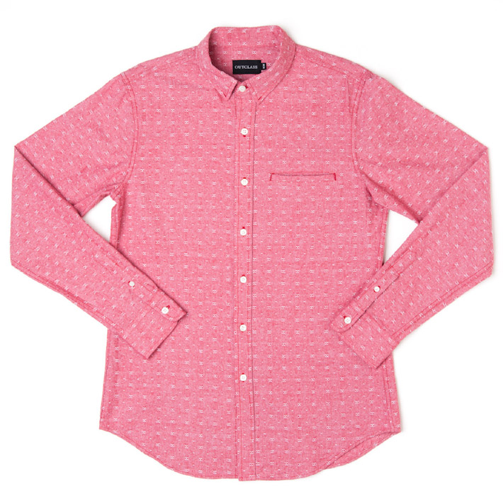 Outclass pánská košile světle červená