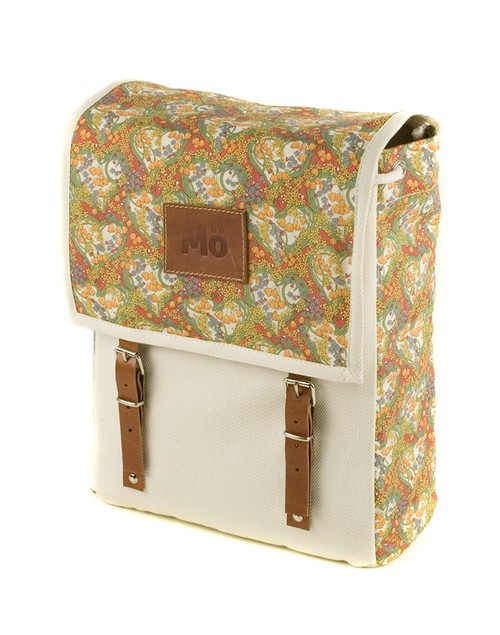 Mö Heap krémový batoh s barevným květinovým vzorem