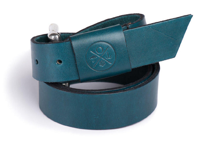 Outclass modrý kožený pásek