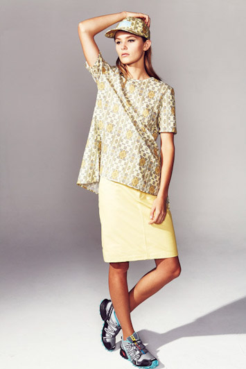 Kinoak - vzorované dámské tričko, dámská žlutá sukně