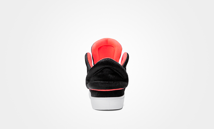 Supra Falcon Black Red Neon, černé kotníkové boty s červeným vnitřkem, dámské a pánské Sneakers