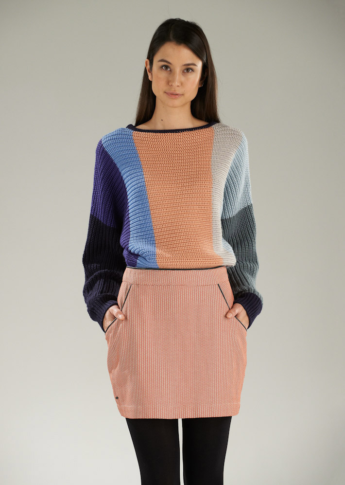 Supremebeing dámský pletený svetr barevný, sukně