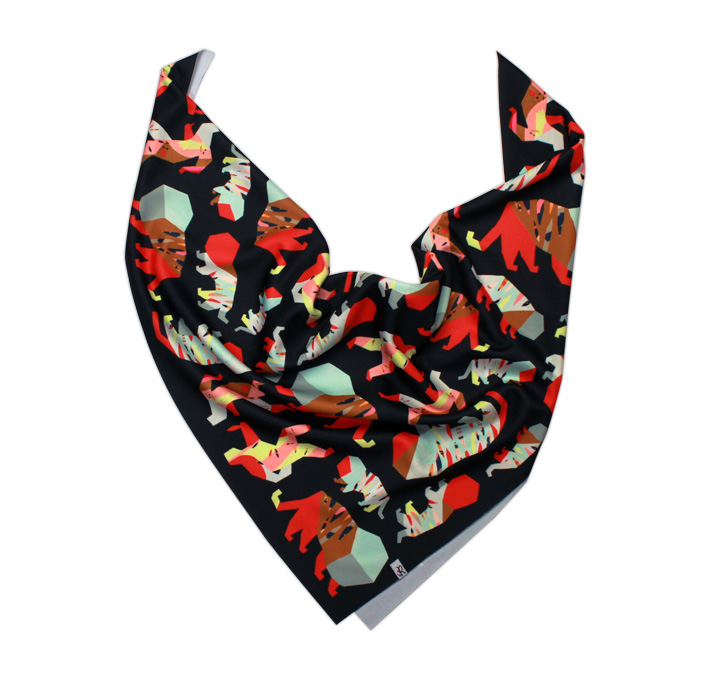 Retart šátek na krk, graphic scarf, Olejníková