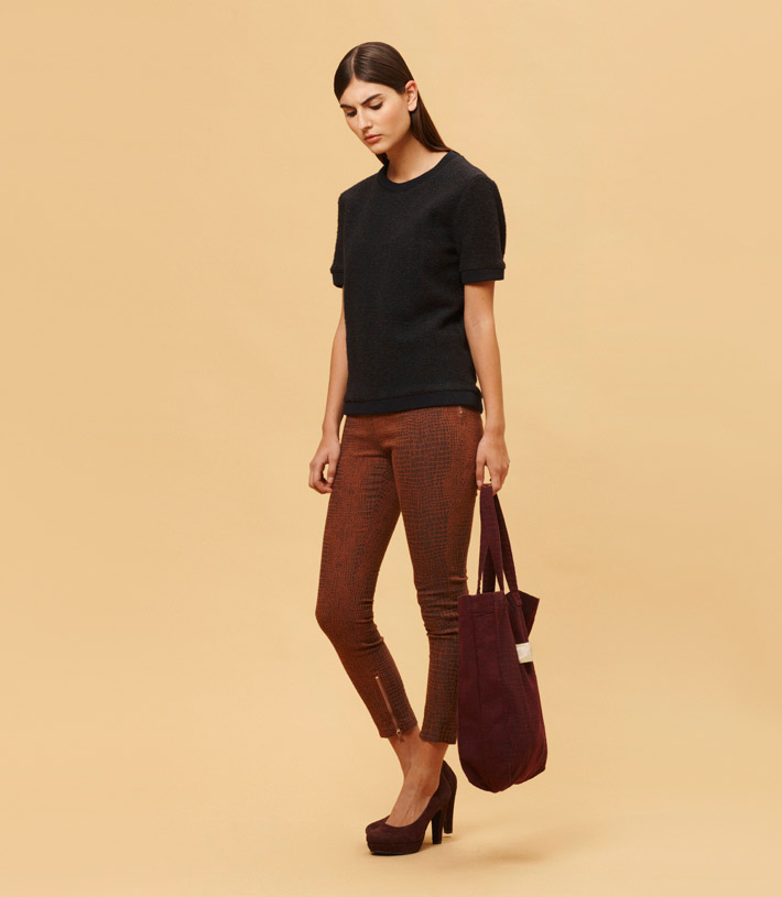 Libertine Libertine dámská černá halenka, hnědé hadí kalhoty