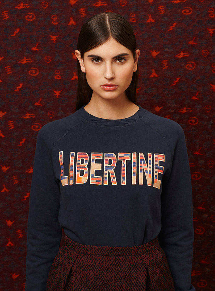 Libertine Libertine dámská modrá mikina, červené kalhoty