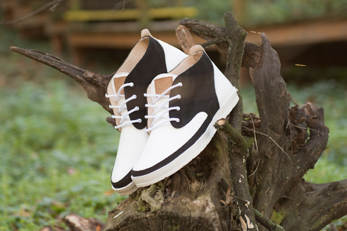 Splendix Shoes pánská obuv, kotníkové boty bílo černé, kožené