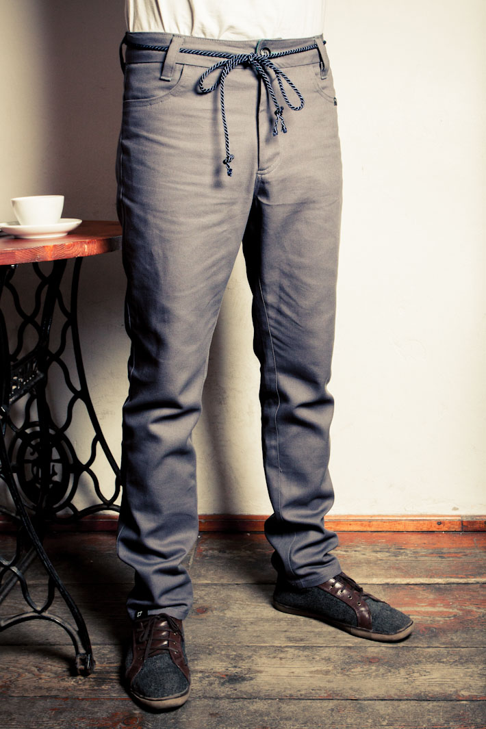 Pattern pánské šedé kalhoty