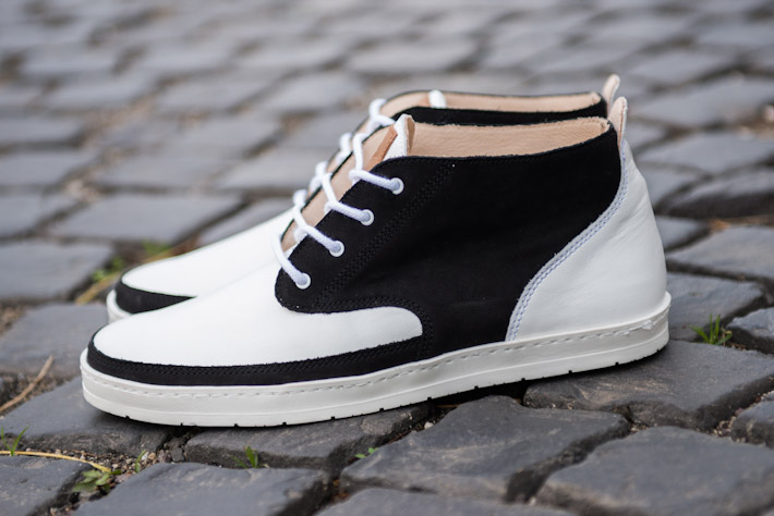 Splendix Shoes kotníkové boty pro muže, bílo-černé, kožené