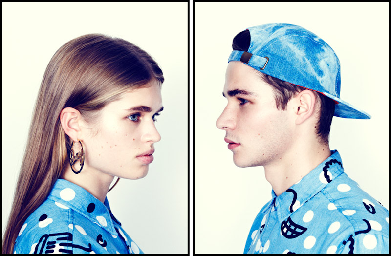 Lazy Oaf modrá košile s potiskem, pánská, dámská