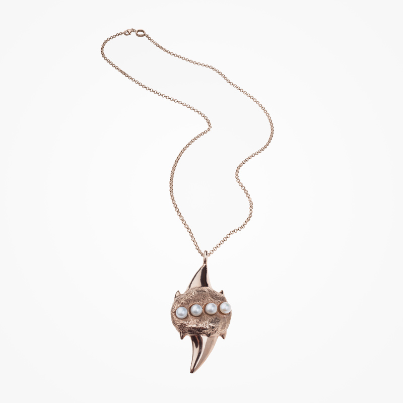 Antipearle – stříbrný náhrdelník, pozlacený, říční perly