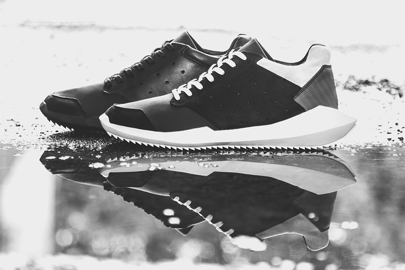 Rick Owens x adidas – Tech Runner – černé luxusní tenisky, sneakers
