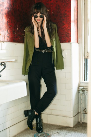 Obey – dámská podzimní bunda – světle zelená, černý overal vez rukávů | Dámské oblečení – podzim/zima 2014