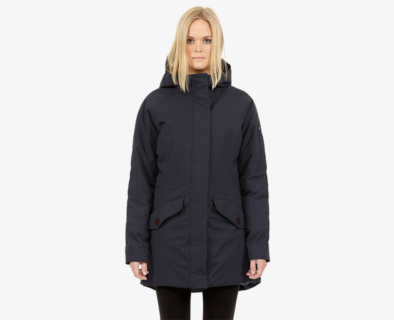 Elvine – dámská zimní bunda s kapucí, zimní parka s kapucí, tmavě modrá, Caterina | Dámské zimní bundy a parky