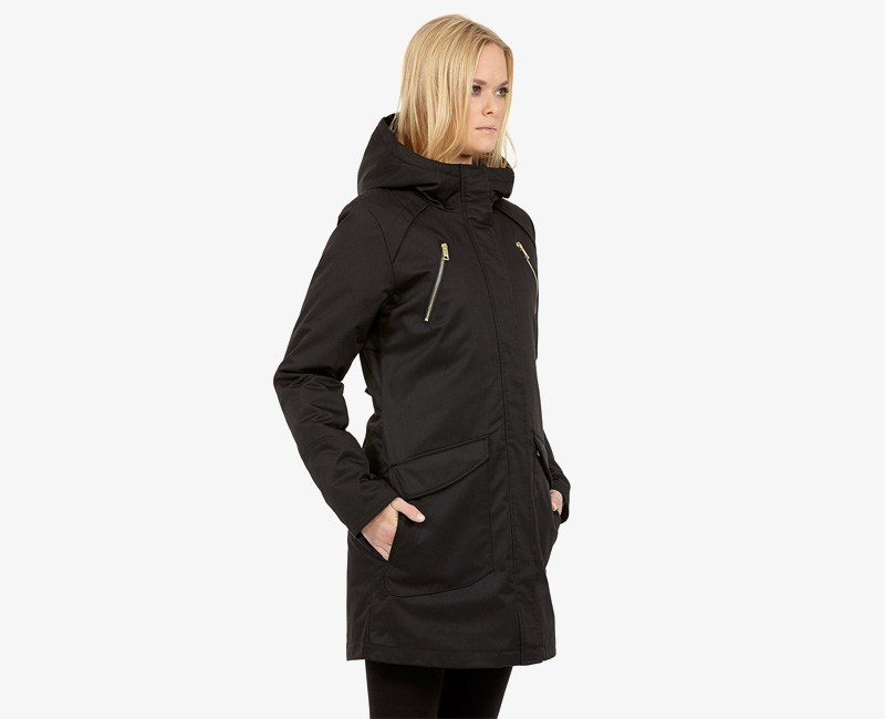Elvine – dámská dlouhá zimní parka/bunda s kapucí, černá, Kate | Dámské zimní bundy a parky