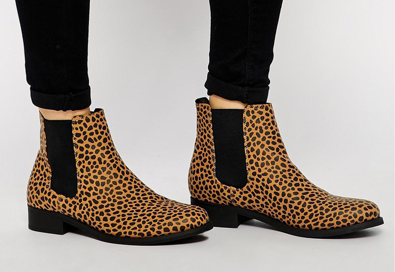 Boty perka – Chelsea Boots – dámské, kožené, – leopardí, hnědé, Monki | Kotníkové boty – dámské