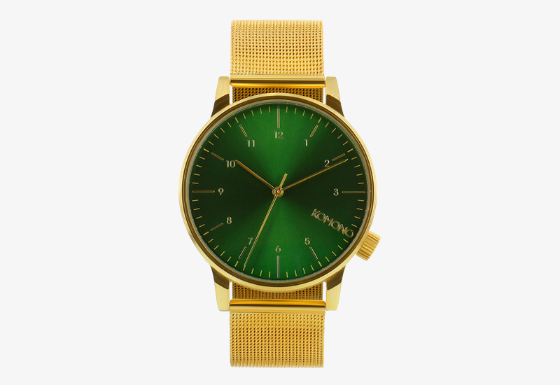 Hodinky Komono Winston Royale – zlaté barvy, zelený ciferník, gold, green | Pánské a dámské náramkové hodinky