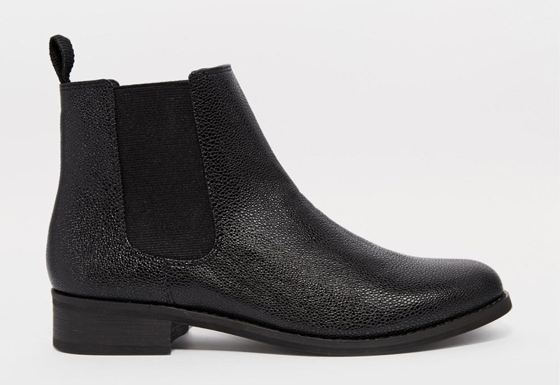 Boty perka – Chelsea Boots – dámské, kožené, – černé, strukturované | Kotníkové boty – dámské
