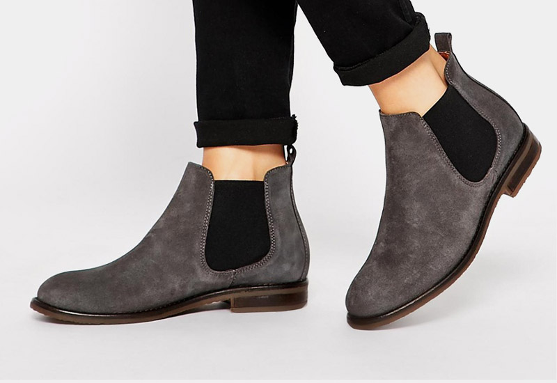 Boty perka – Chelsea Boots – dámské, kožené, – šedé, semišové | Kotníkové boty – dámské