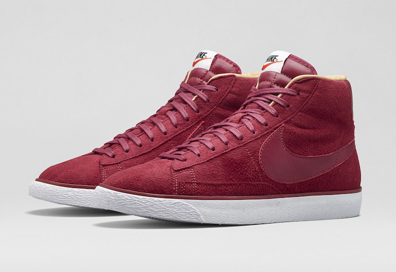 Nike Blazer Mid – kotníkové zimní boty, červené, semišové | Pánské a dámské zimní boty
