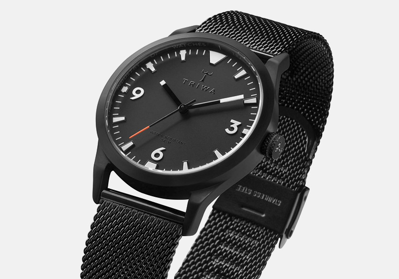 Hodinky Triwa – Sort of Black Glow – černé, ocelové pouzdro i náramek, chronografy | Pánské a dámské luxusní hodinky