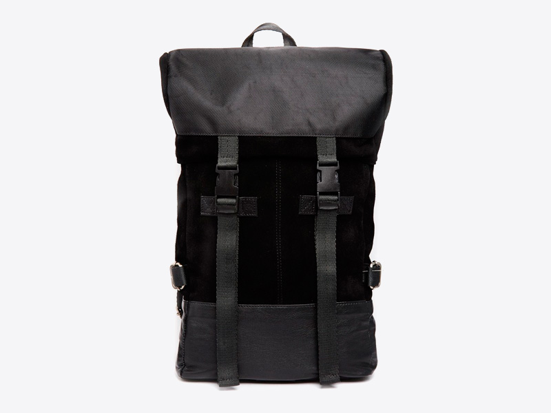 Asos – kožený batoh na záda, semišový, černý, trendy batoh