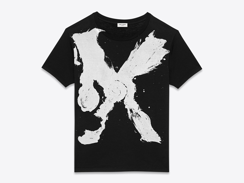 Bruce Conner x Saint Laurent – luxusní tričko s potiskem, černé, Mr. X