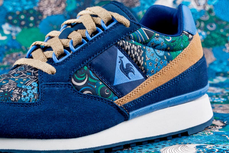 Le Coq Sportif x Liberty – běžecké boty (tenisky) se vzory, modro-zelené