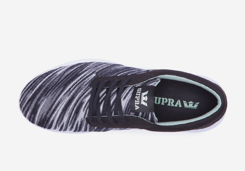 Boty Supra Hammer Run – běžecké tenisky, černo-šedé – žíhané, sneakers, pánské a dámské, horní pohled