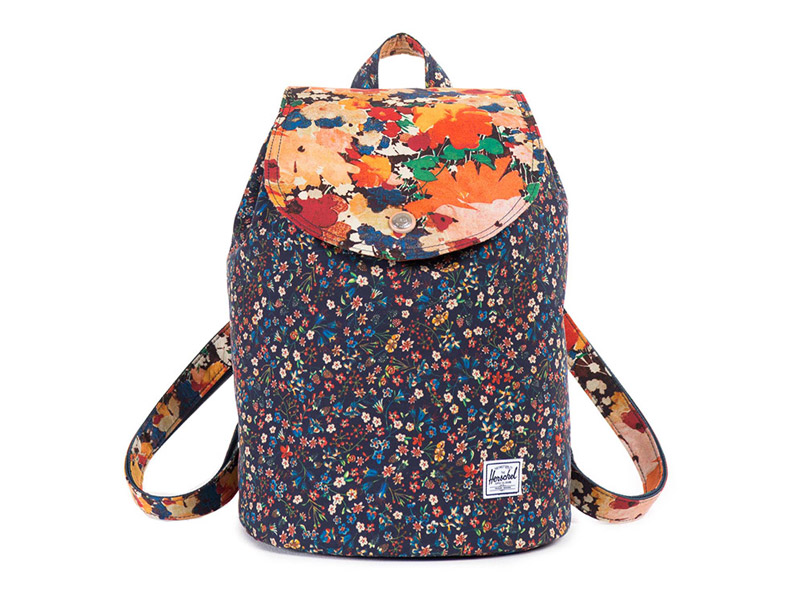 Batoh Herschel Supply x Liberty — dámský (navy blue), plátěný, s rostlinnými vzory, barevný — Ware