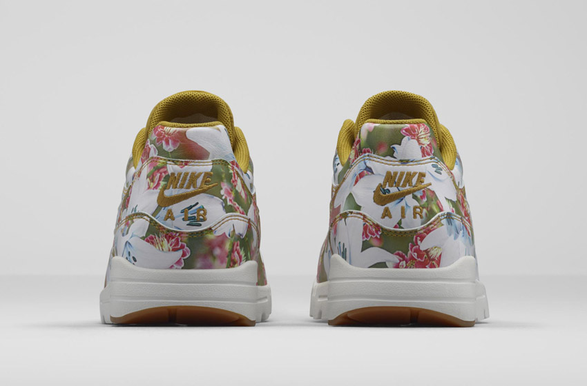 Nike Air Max 1 Ultra City – Milan – dámské boty, barevné tenisky s květinovými vzory – zeleno-bílé – sneakers