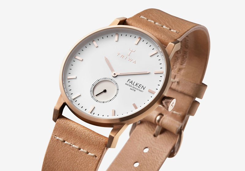 Hodinky Triwa – Rose Falken – světle hnědé, pozlacené pouzdro, světle hnědý řemínek – dámské a pánské, luxusní, náramkové