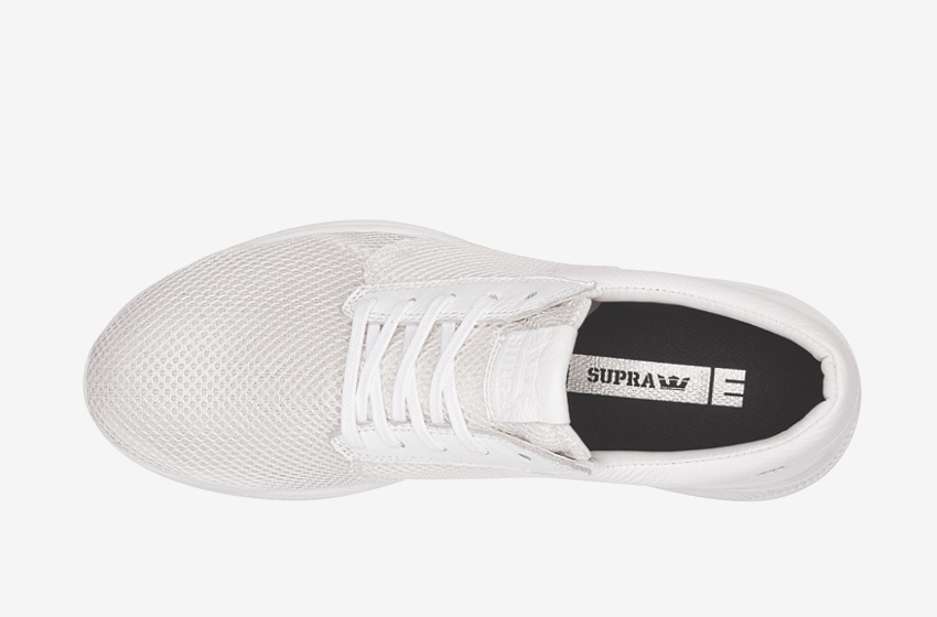 Boty Supra Hammer Run – běžecké, tenisky, dámské, pánské, čistě bílé, sneakers, horní pohled