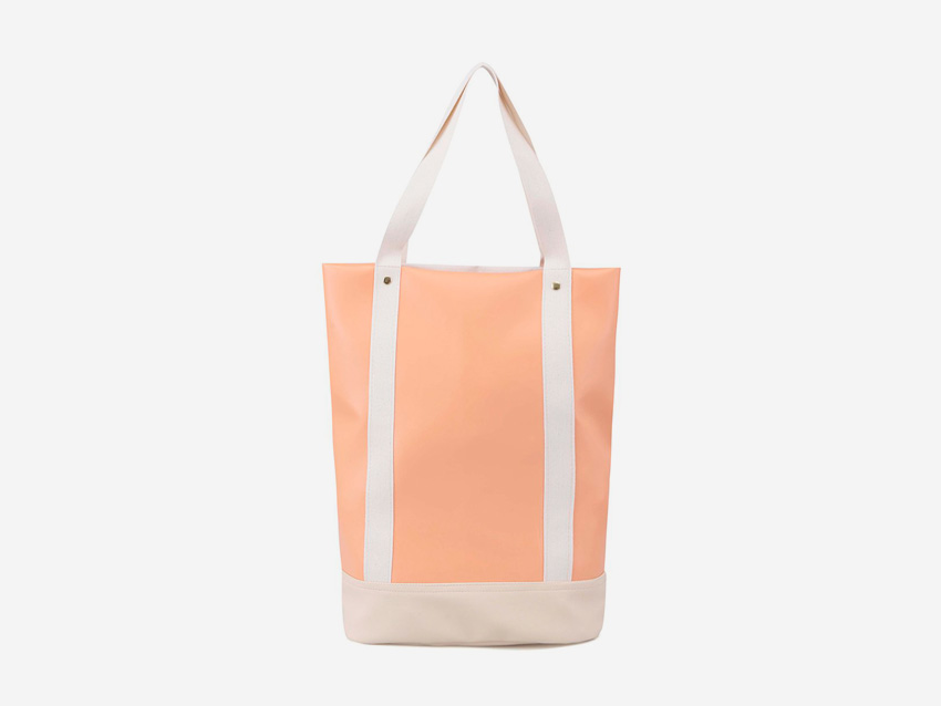Plátěná bavlněná taška s koženkou Zoot & Mumray – světle oranžová (meruňková), městská taška do ruky se zipem