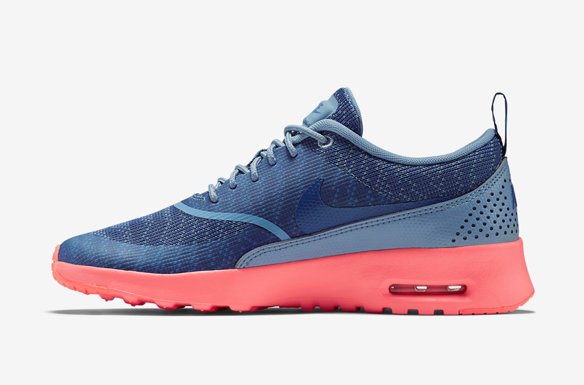Nike Air Max Thea Jacquard – dámské boty, dámské tenisky – modré, růžová podrážka – běžecké sneakers