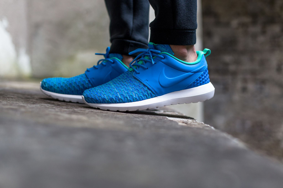 Nike Roshe One NM Flyknit Premium — modré boty, pánské a dámské tenisky, sneakers, Roshe Run, běžecké