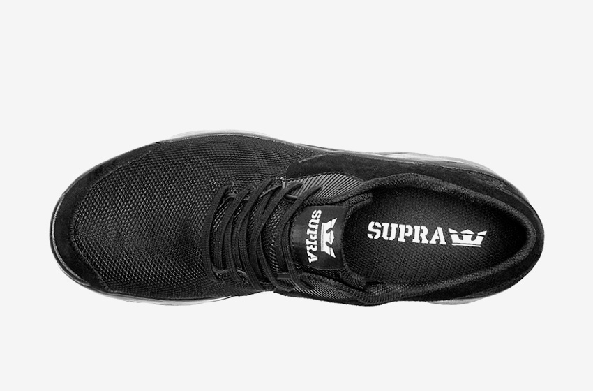 Boty Supra Noiz Black — černé, horní pohled, pánské, dámské, sneakers, tenisky