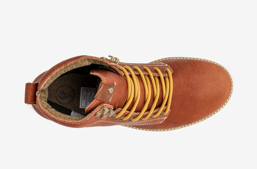 Volcom Smithington — vysoké pánské zimní boty, kožené, hnědé, winter boots