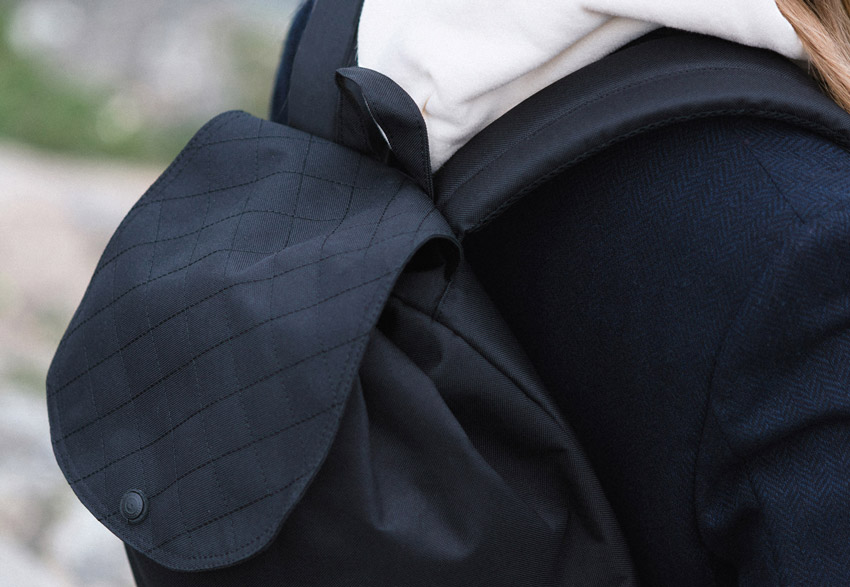 Herschel Supply Co. — dámský černý batoh na záda — Reid Backpack – Black Quilted — holiday lookbook 2015