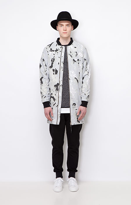 Ucon Acrobatics — pánský kabát se vzorem — joggers kalhoty, černé — pánské oblečení — podzim/zima 2015