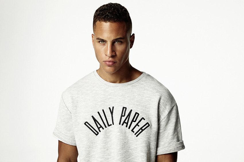 Daily Paper — pánské melírové tričko, světle šedé — podzimní/zimní oblečení 2015