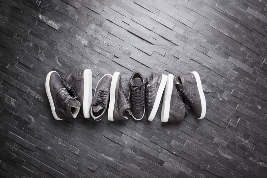 Filling Pieces — šedé boty, teinsky, kotníkové sneakers — dámské, pánské — Woven Grey