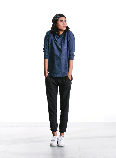 Wemoto — dámské raglánové tričko s dlouhým rukávem a kapsičkou — modré — podzim/zima 2015
