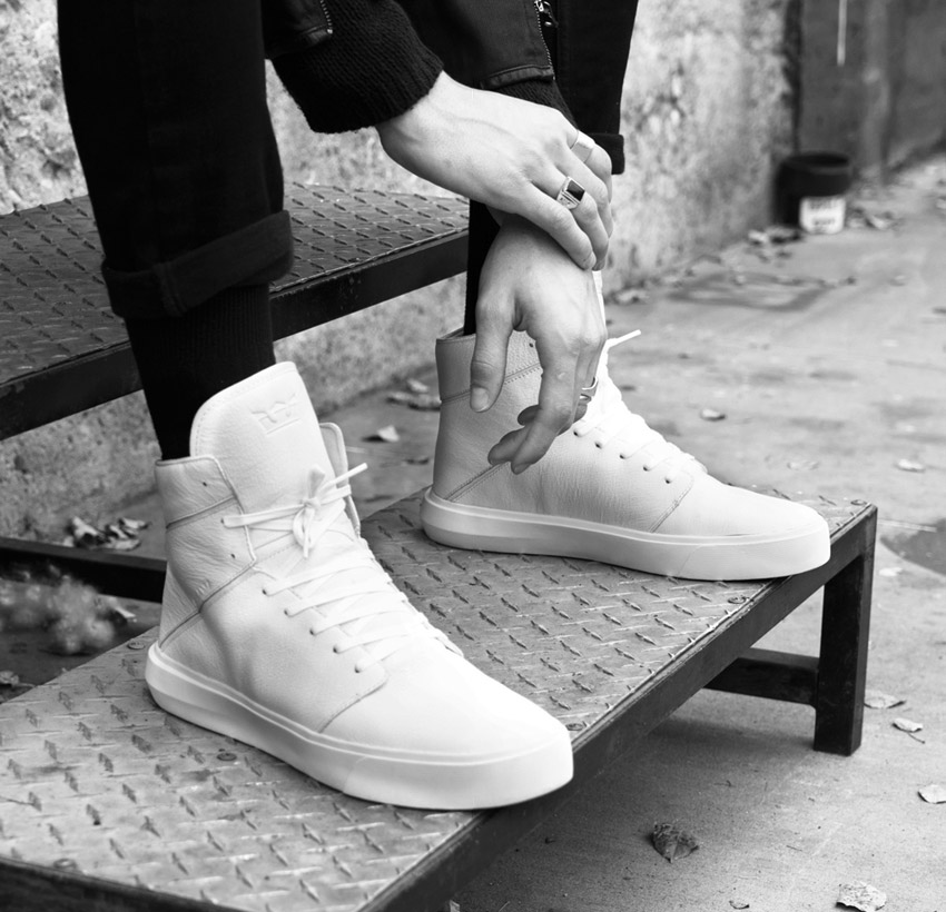 Supra Camino — kotníkové boty — bílé — vysoké sneakers, kožené tenisky — dámské, pánské — High Tops