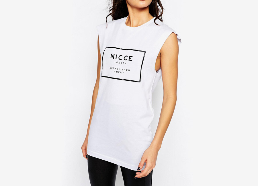 Nicce London — dámské bílé tričko — dlouhé — dámské jarní/letní oblečení