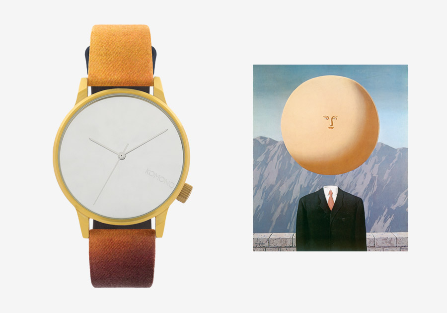 Komono x René Magritte — hodinky Winston — pánské, dámské — surrealistické motivy — The Art of Living — Umění žít
