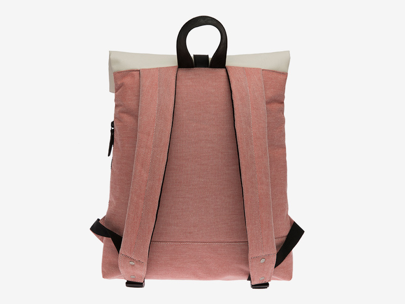 Enter — plátěný batoh — přeýbací — lososový, bledě červený — Fold Top Backpack