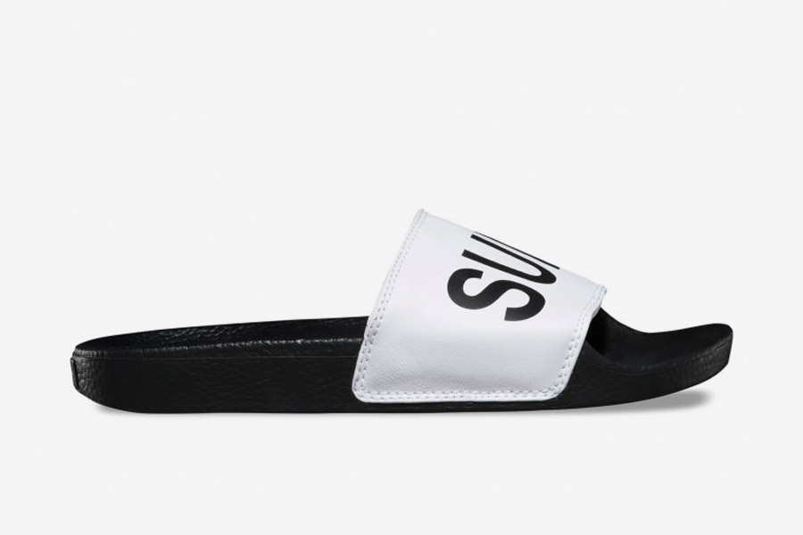 Vans x Summer Bummer — pantofle Slide-On Sandals, dámské, letní — černé, bílé